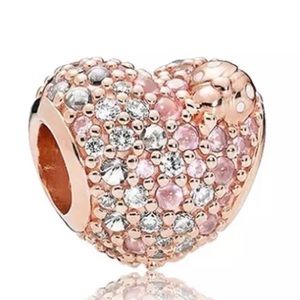 Pave Ladybird Heart Spacer Charm